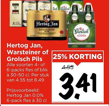 Hertog Jan, Warsteiner of Grolsch Pils