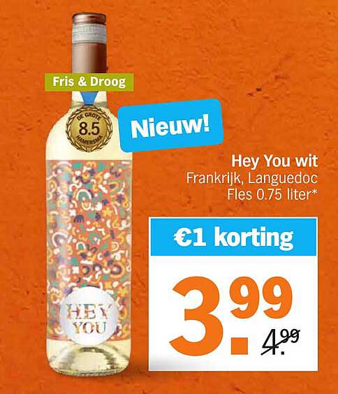 Hey You wit Frankrijk, Languedoc Fles 0.75 liter