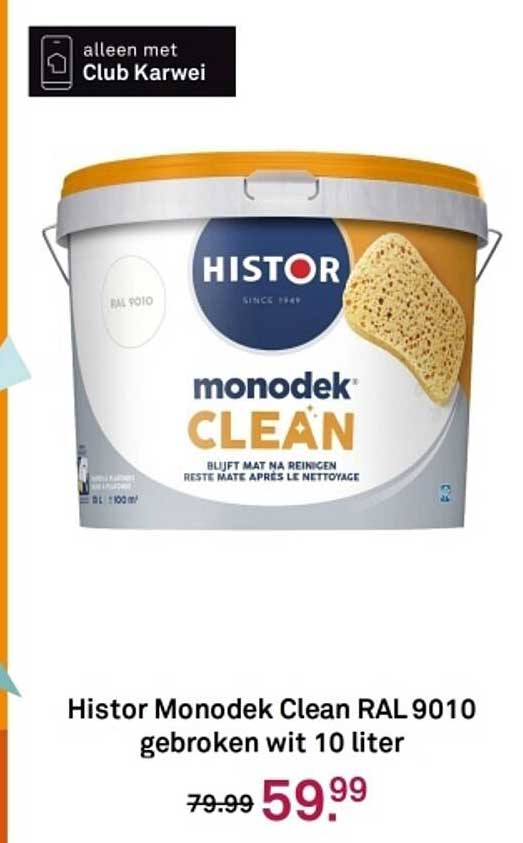 Histor Monodek Clean RAL 9010 gebroken wit 10 liter