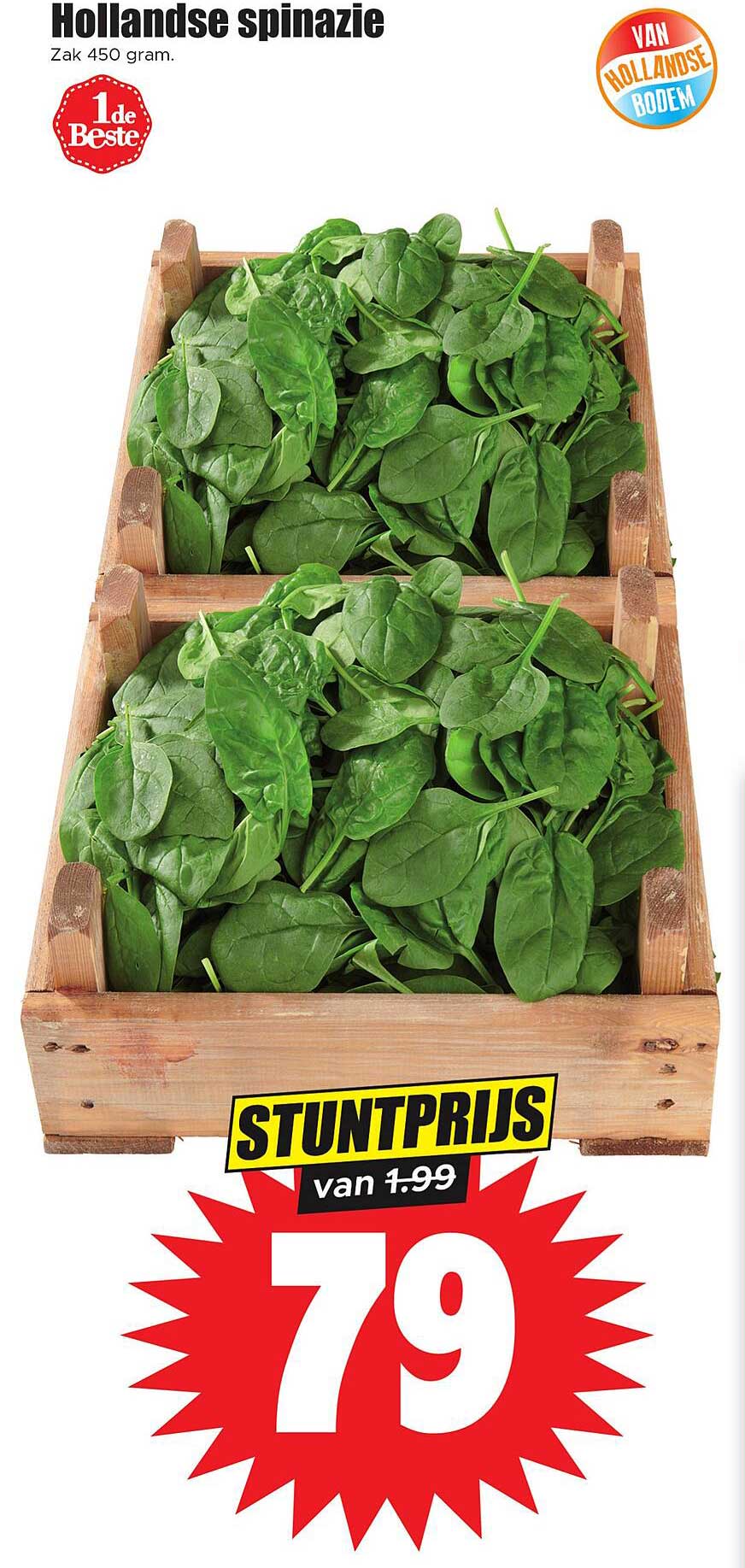 Hollandse spinazie 450 gram