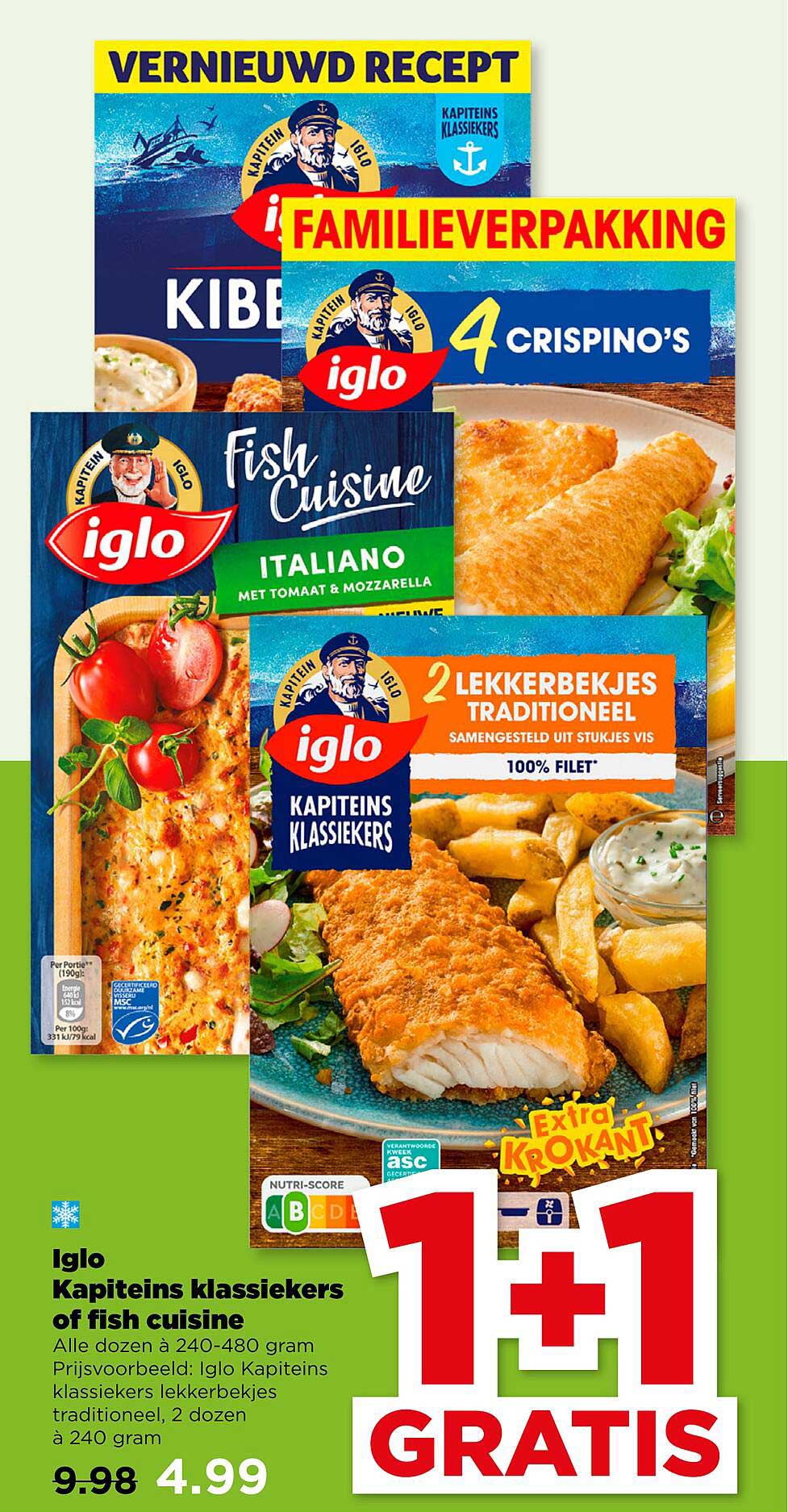 Iglo Kapiteins klassiekers of fish cuisine