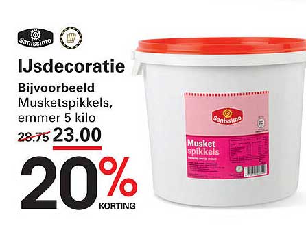 IJsdecoratie Bijvoorbeeld Musketspikkels, emmer 5 kilo