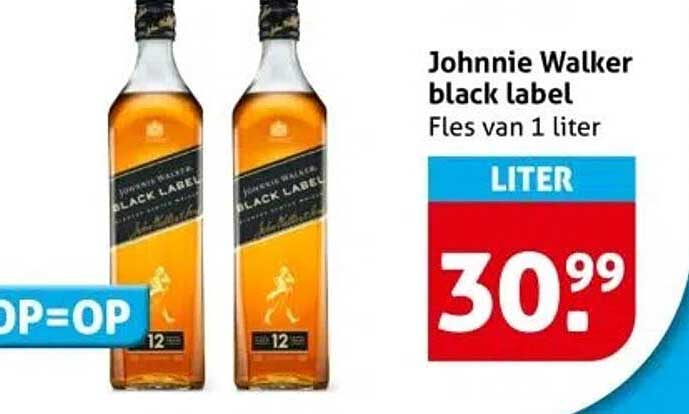 Johnnie Walker black label Fles van 1 liter