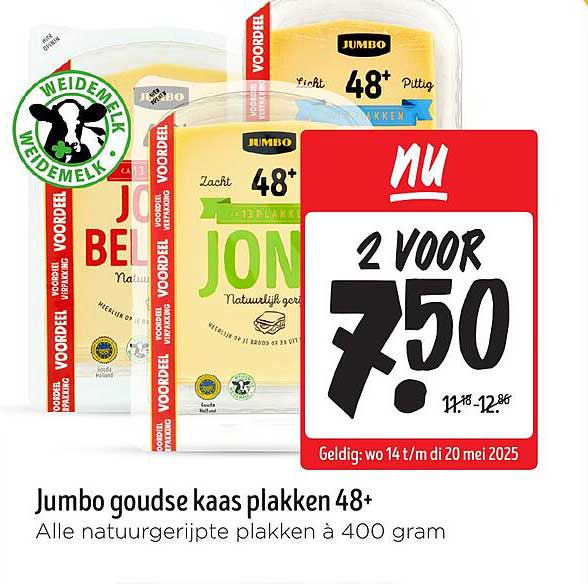 Jumbo goudse kaas plakken 48+