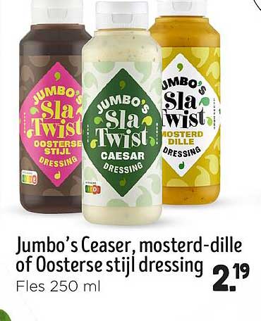 Jumbo's Ceaser, mosterd-dille of Oosterse stijl dressing