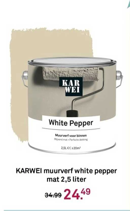 KARWEI muurverf white pepper mat 2,5 liter