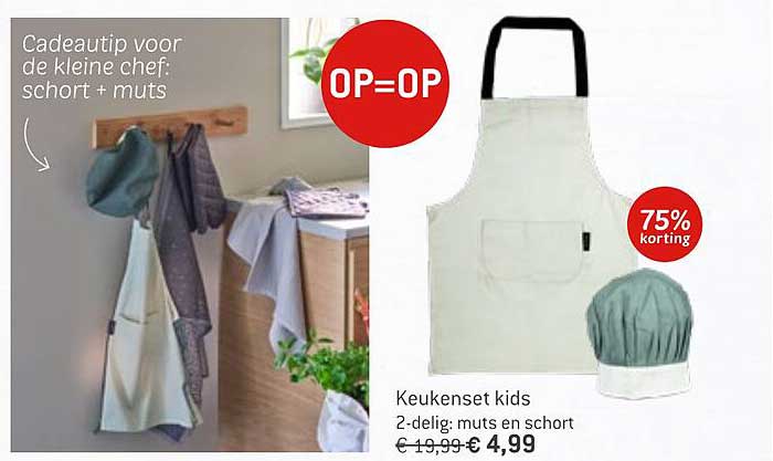 Keukenset kids 2-delig: muts en schort