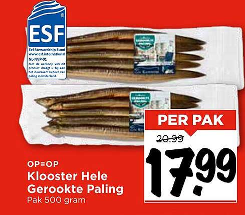 Klooster Hele Gerookte Paling Pak 500 gram