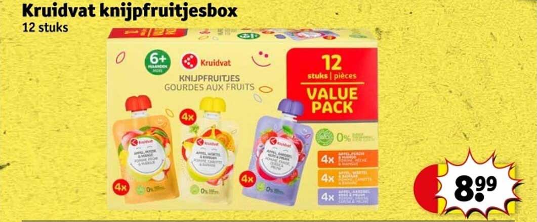 Kruidvat knijpfruitjesbox 12 stuks