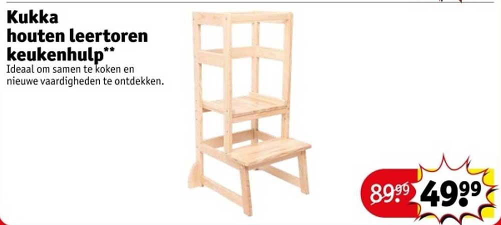 Kukka houten leertoren keukenhulp**