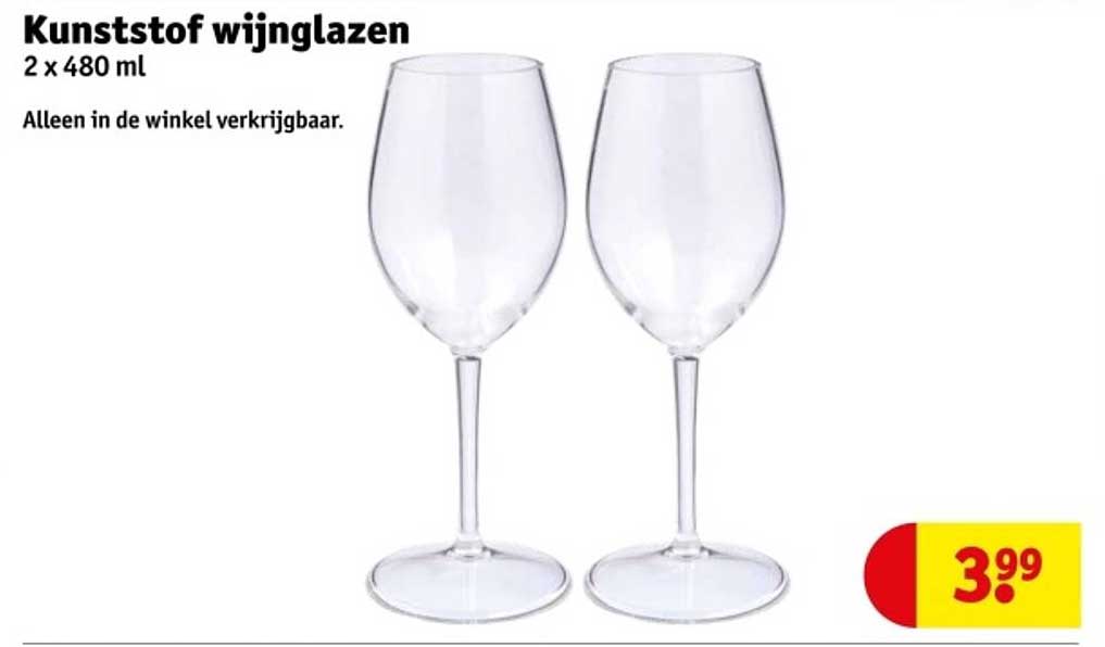 Kunststof wijnglazen 2 x 480 ml
