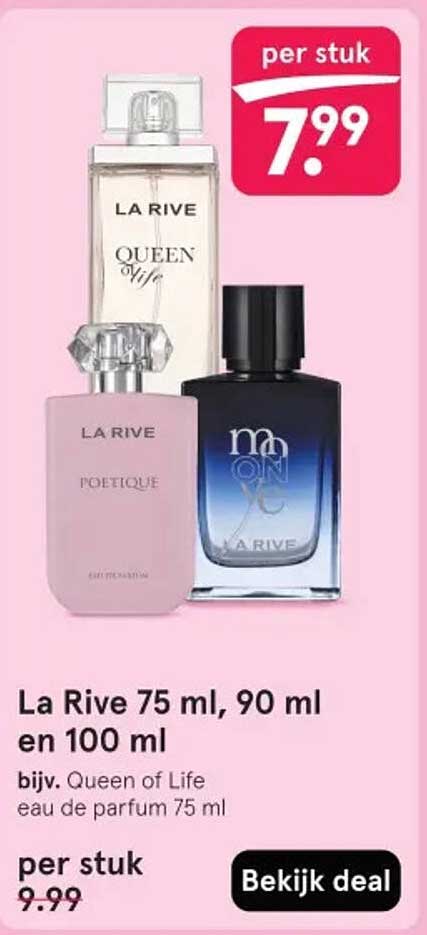 La Rive 75 ml, 90 ml en 100 ml bijv. Queen of Life eau de parfum 75 ml