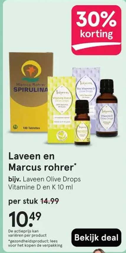 Laveen en Marcus rohrer* bijv. Laveen Olive Drops Vitamine D en K 10 ml