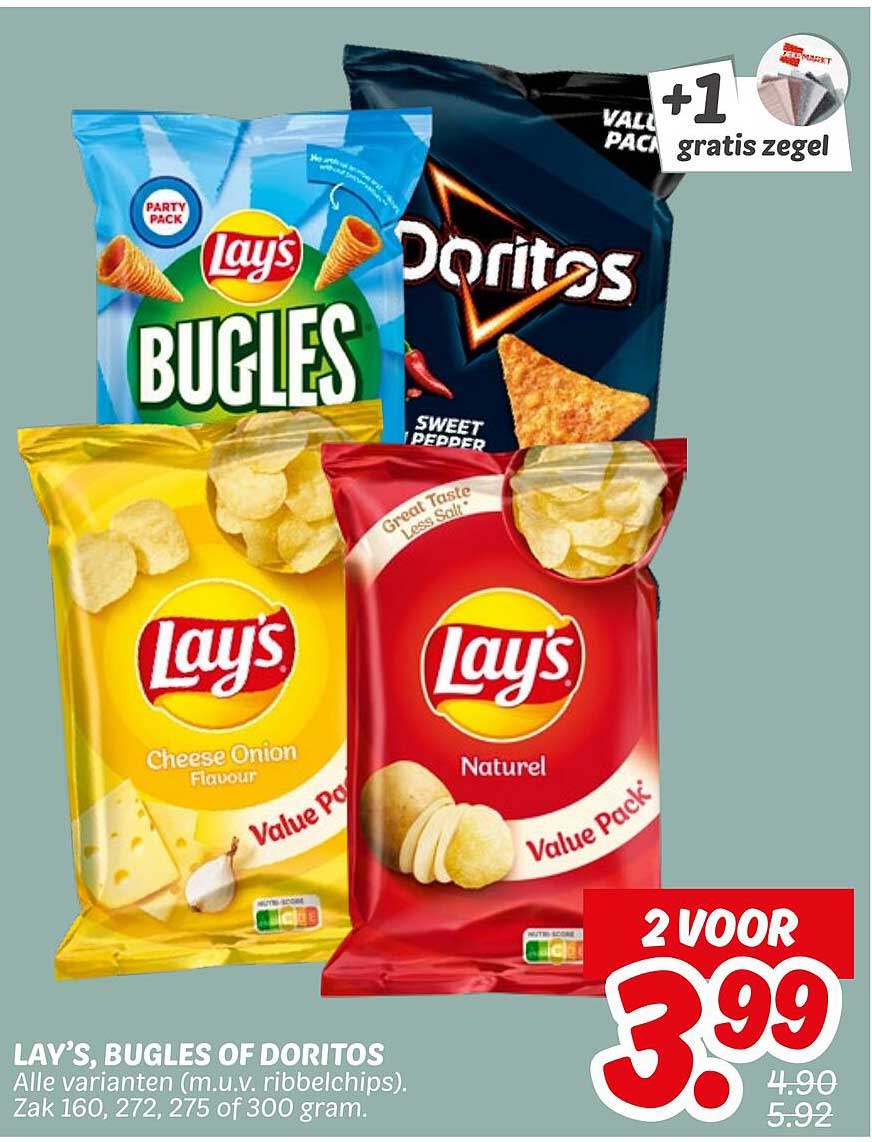 LAY’S, BUGLES OF DORITOS
