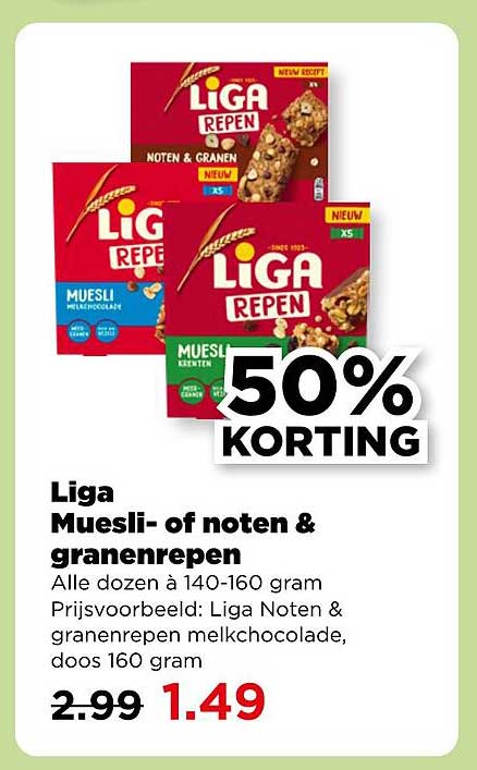 Liga Muesli- of noten & granenrepen
