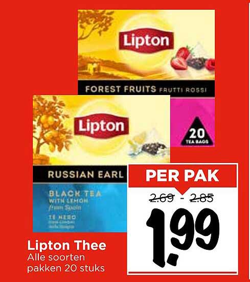 Lipton Thee Alle soorten pakken 20 stuks