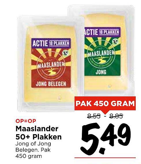 Maaslander 50+ Plakken Jong of Jong Belegen 450 gram
