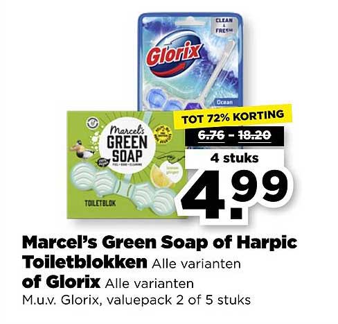 Marcel’s Green Soap of Harpic Toiletblokken of Glorix Alle varianten