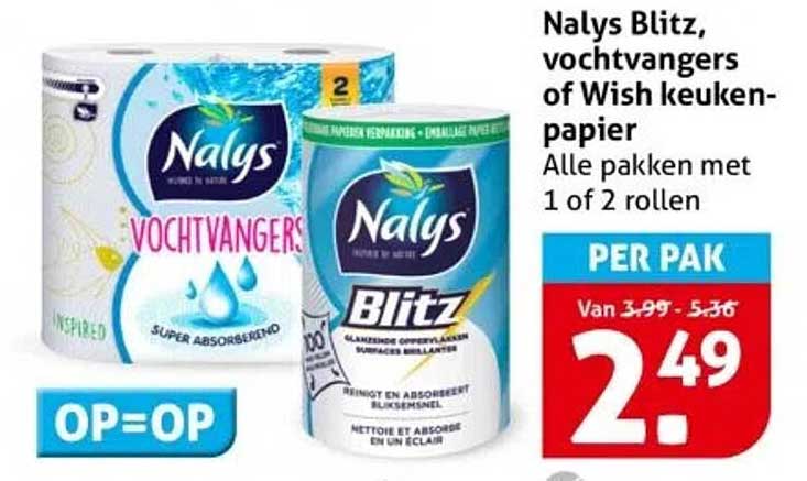 Nalys Blitz, vochtvangers of Wish keukenpapier