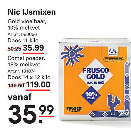 Nic IJsmixen Gold vloeibaar, 10% melkvet