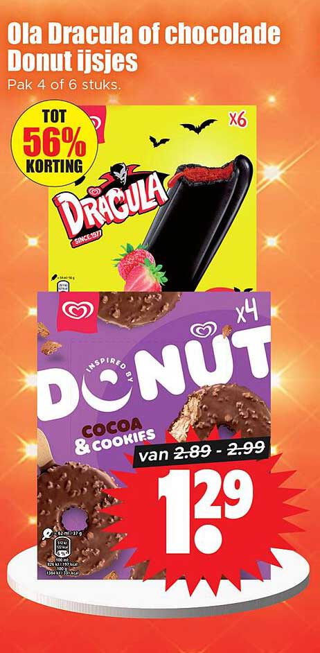 Ola Dracula of chocolade Donut ijsjes