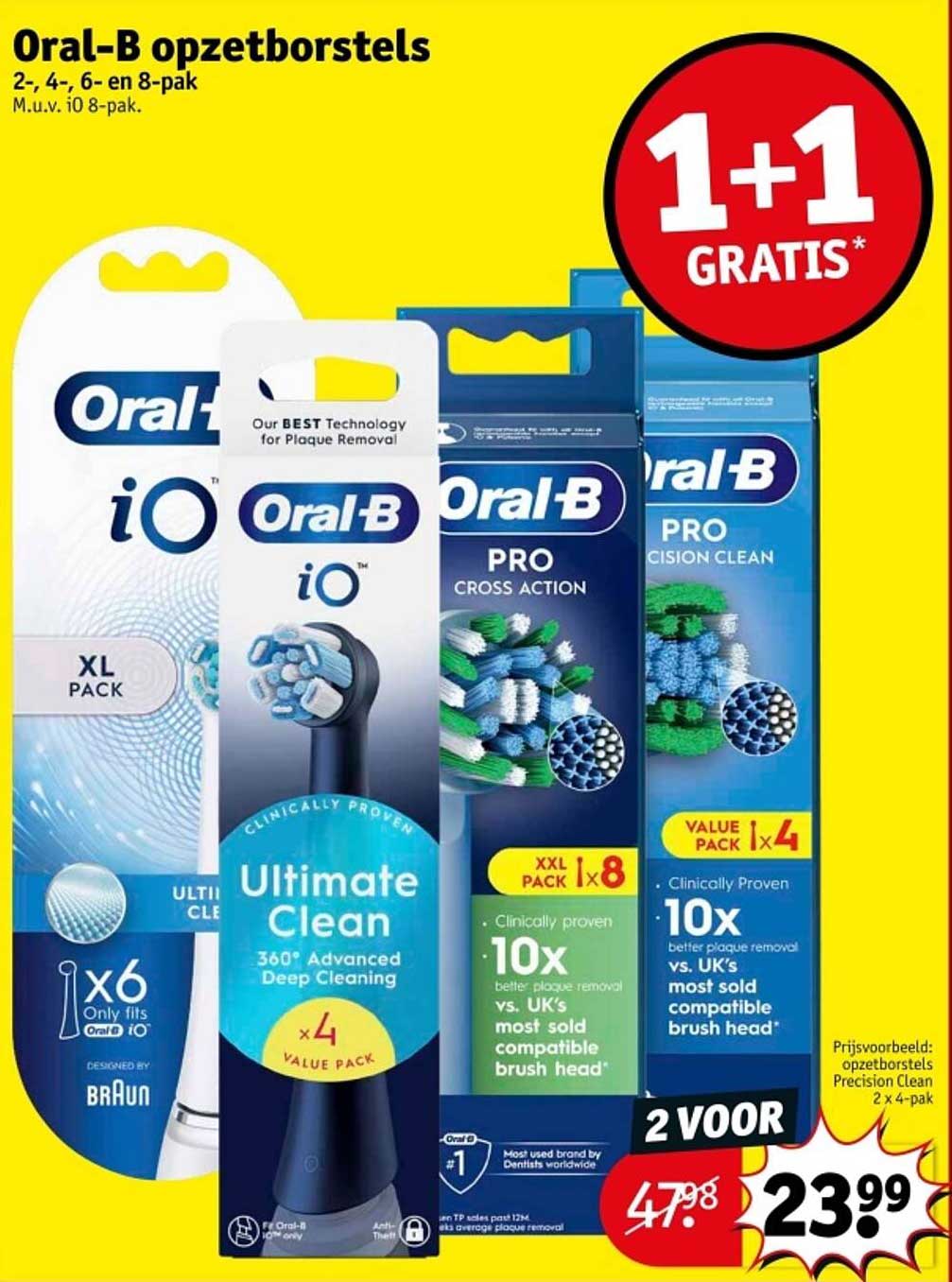 Oral-B opzetborstels 2-, 4-, 6- en 8-pak m.u.v. iO 8-pak