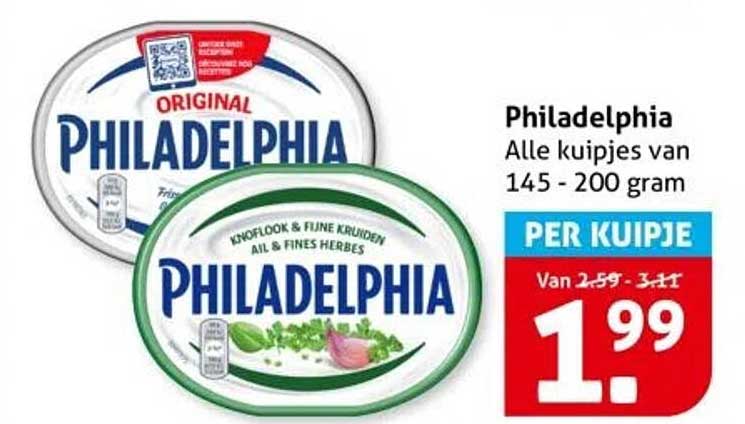 Philadelphia Alle kuipjes van 145 - 200 gram