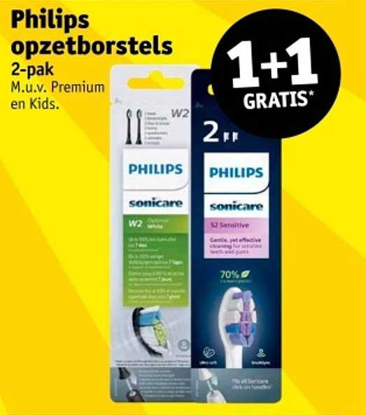 Philips opzetborstels 2-pak M.u.v. Premium en Kids.
