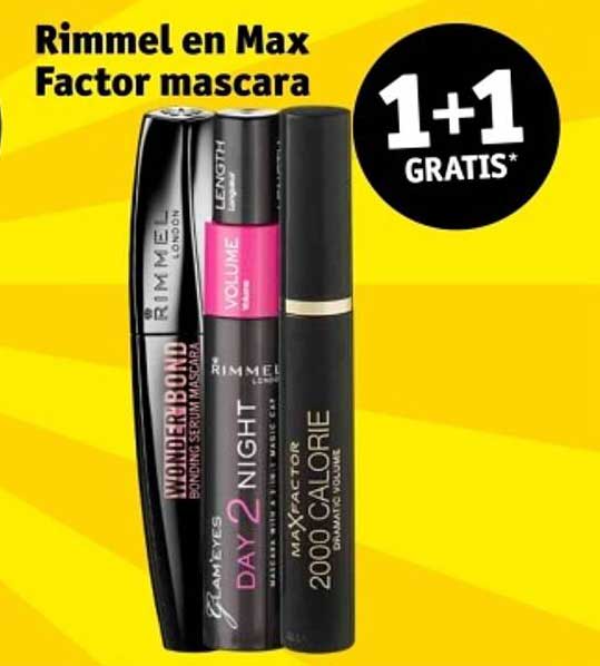 Rimmel en Max Factor mascara 1+1 GRATIS