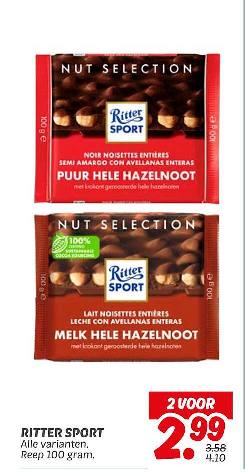 RITTER SPORT Nut Selection - Alle varianten