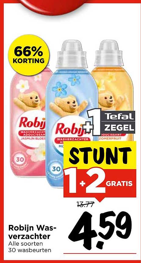 Robijn Wasverzachter - Alle soorten 30 wasbeurten