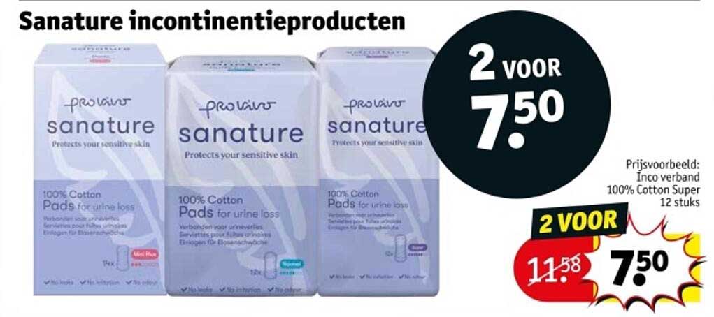 Sanature incontinentieproducten