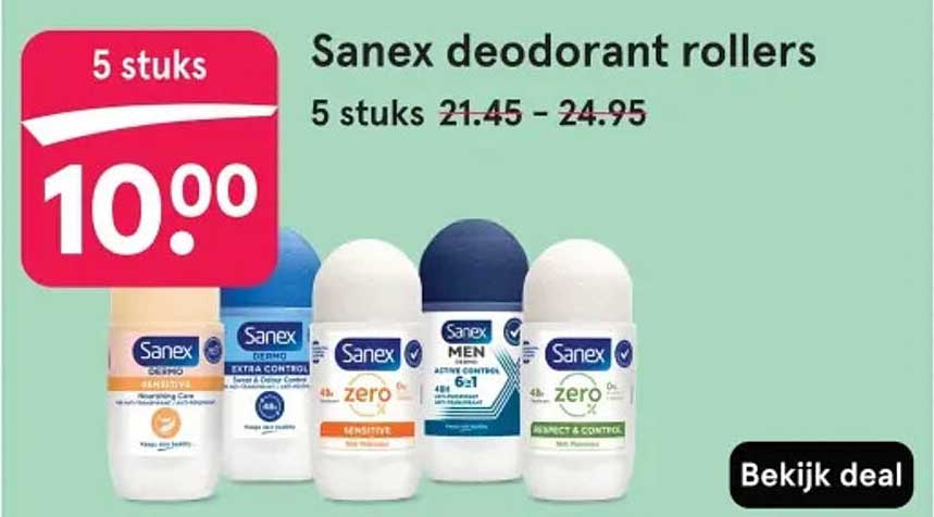 Sanex deodorant rollers 5 stuks