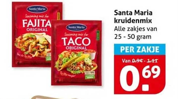 Santa Maria kruidenmix Alle zakjes van 25 - 50 gram