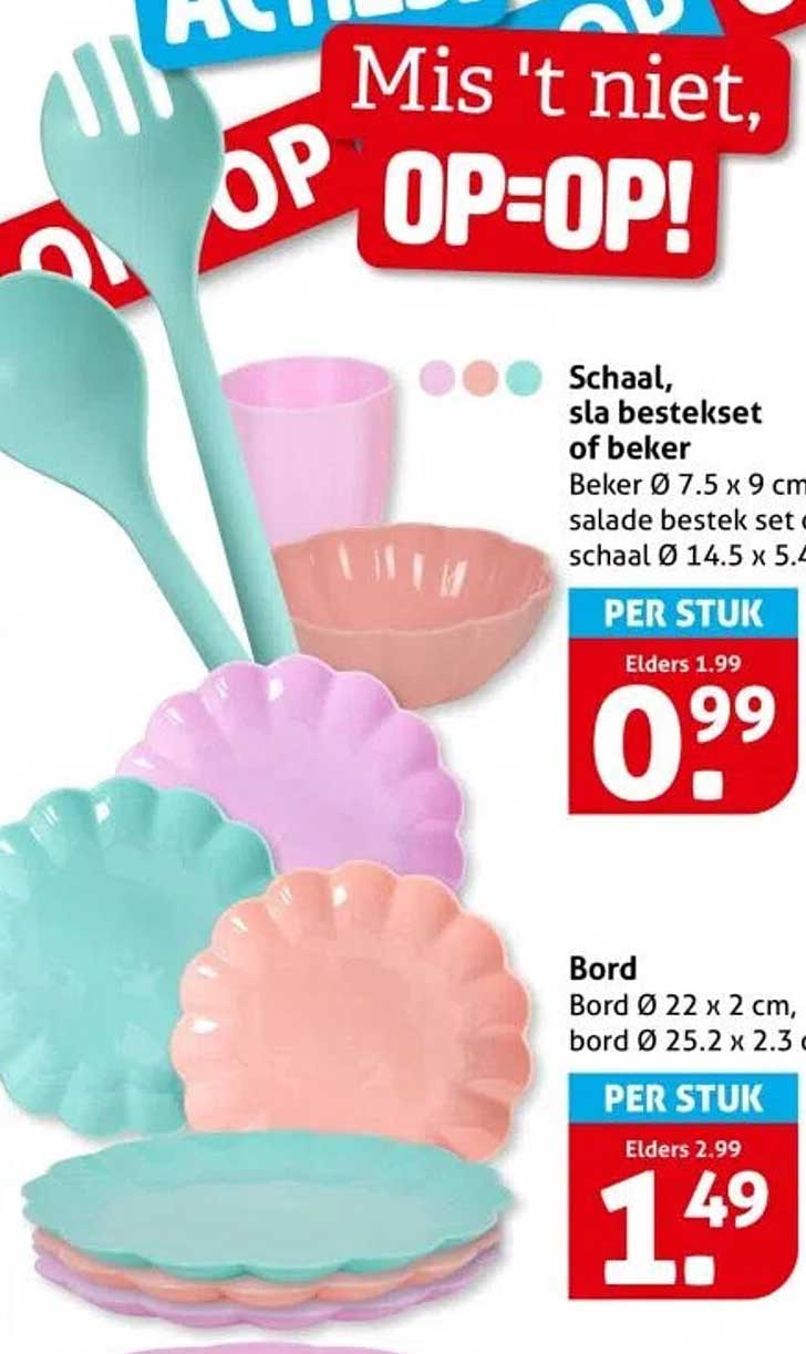 Schaal, sla bestekset of beker