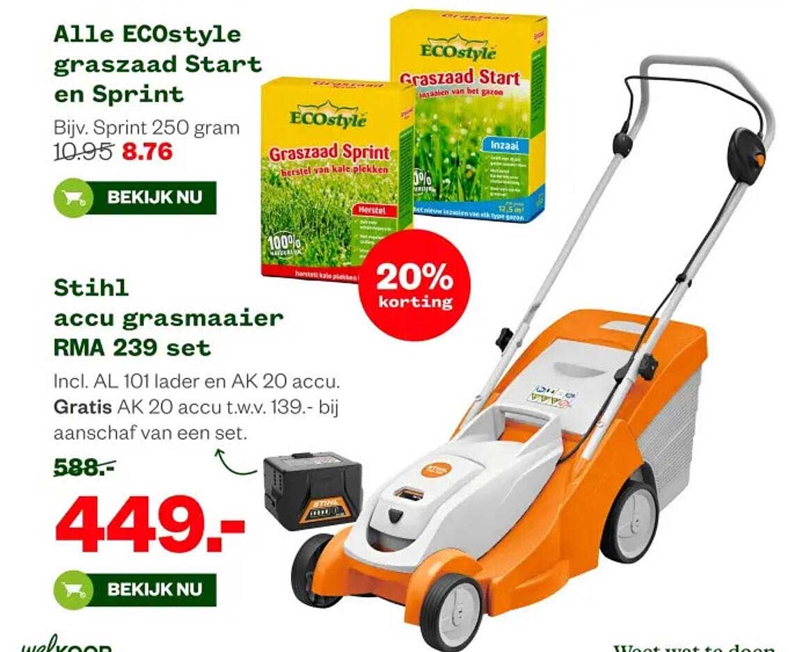 Stihl accu grasmaaier RMA 239 set