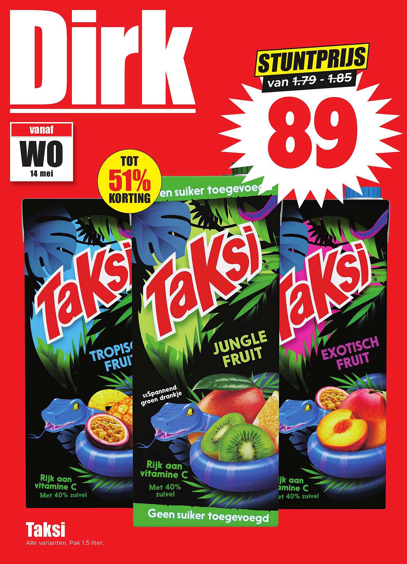 Taksi - Alle varianten. Pak 1.5 liter