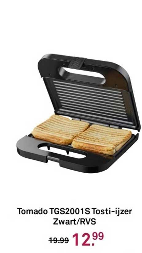 Tomado TGS2001S Tosti-ijzer Zwart/RVS