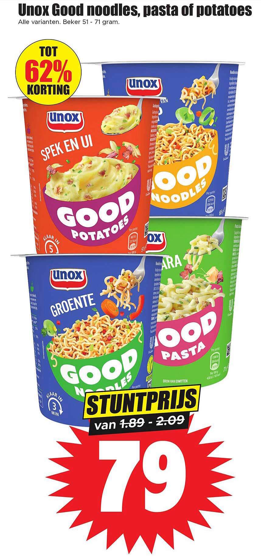 Unox Good noodles, pasta of potatoes