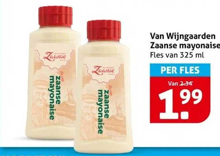 Van Wijngaarden Zaanse mayonaise Fles van 325 ml