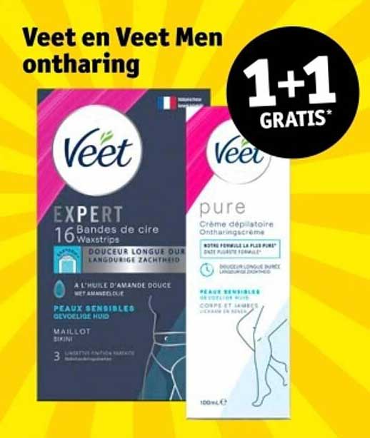 Veet en Veet Men ontharing 1+1 GRATIS*
