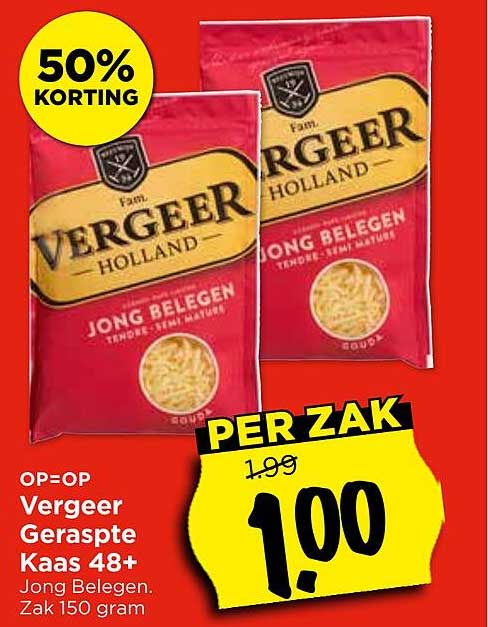 Vergere Geraspte Kaas 48+