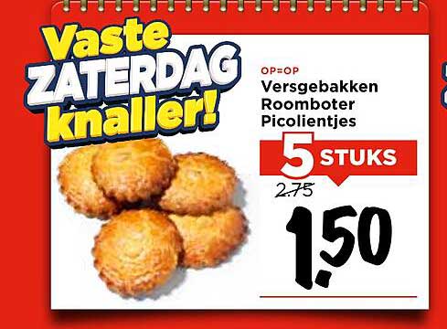 Versgebakken Roomboter Picolientjes 5 STUKS