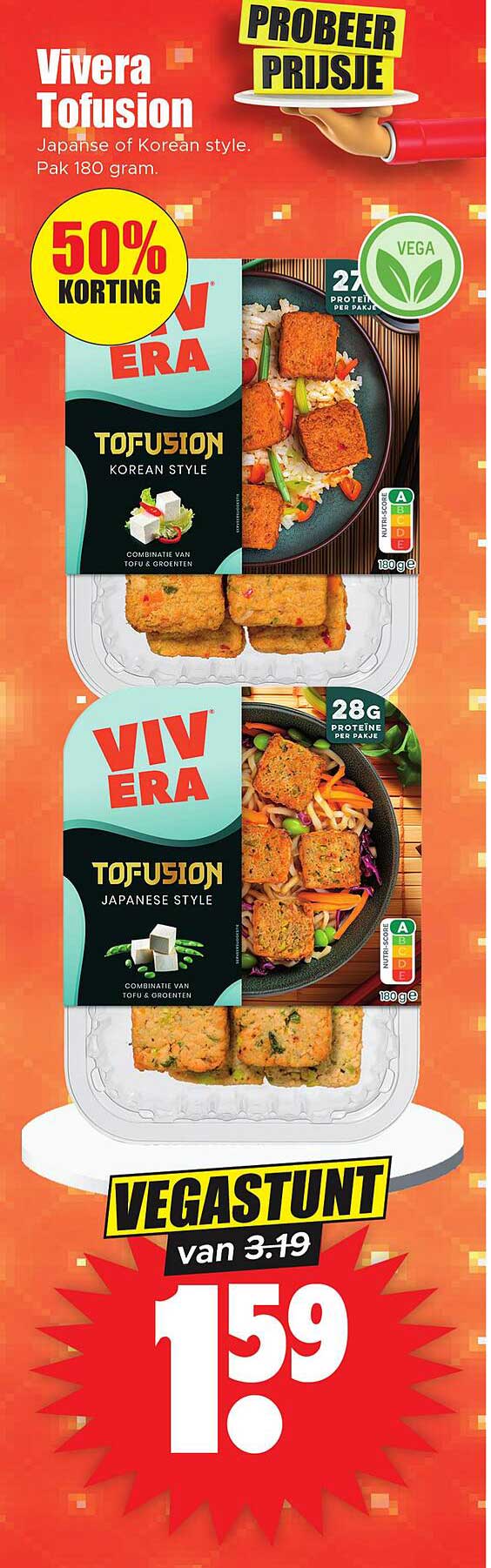Vivera Tofusion Japanse of Koreaanse stijl. Pak 180 gram.