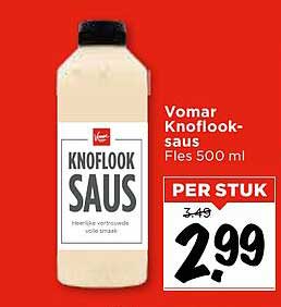 Vomar Knoflooksaus Fles 500 ml