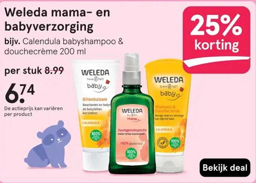 Weleda mama- en babyverzorging bijv. Calendula babyshampoo & douchecrème 200 ml