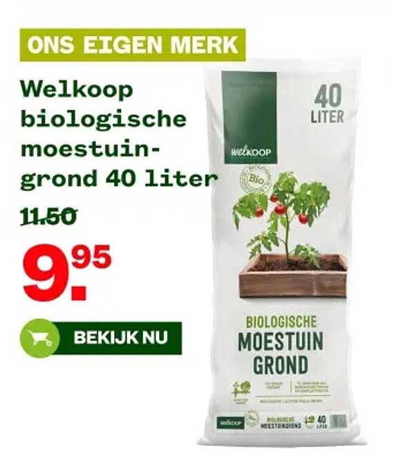 Welkoop biologische moestuingrond 40 liter