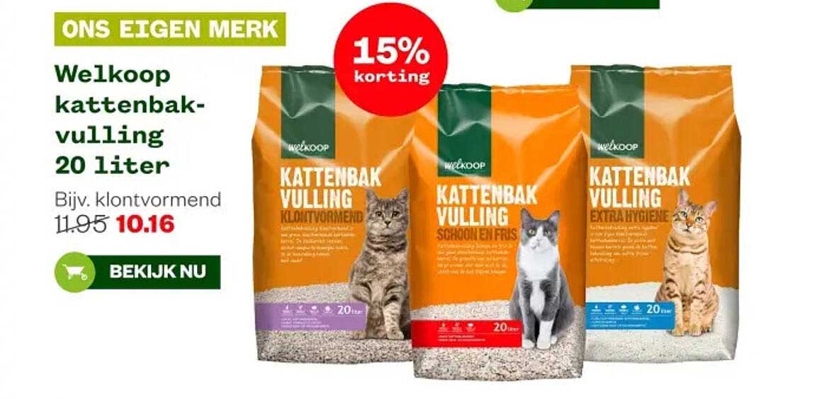 Welkoop kattenbak-vulling 20 liter