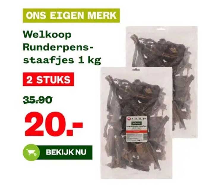 Welkoop Runderpensstaafjes 1 kg