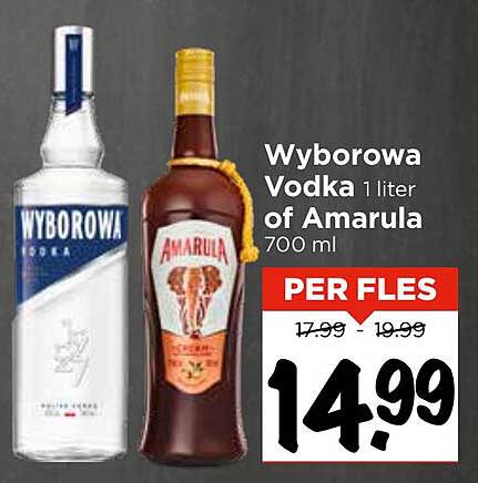 Wyborowa Vodka 1 liter of Amarula 700 ml